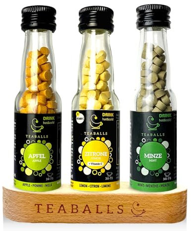 TEABALLS - 3er Set FRESH MIX - APFEL, ZITRONE, MINZE für ca. 120 Tassen Tee