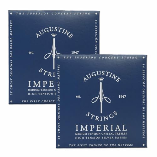 Augustine Strings Imperial High Tension - Premium Crystal Nylon Classical Guitar Strings - Produced in New York by the Manufacturer of the Original Nylon String - 2 Sets