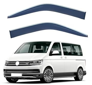 PAcSci Auto Seitenfenster Windabweiser Für V/W California T5 T6 2005–2019 Fensterblende, Sonnen- und Regenabweiser mit Edelstahlstreifen