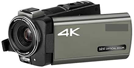 KOZWAY Caméra vidéo Caméscope vidéo caméscope en Direct, caméra de vlogging numérique, AX60 3.5 Écran Tactile 12x Zoom Optique 4K caméscopes Professionnels vlog