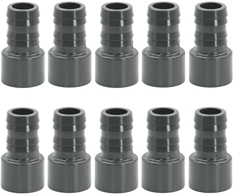 HAF 10x PVC Druckschlauchtülle mit 38mm x 50mm | Schlauchtülle x Klebestutzen | Schlauchverbinder aus grauem PVC-U | PN16 für Poolfitting, Pool, Schwimmbad, Poolverrohrung, Druckleitung