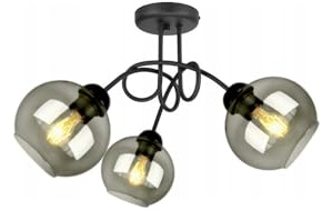 FKL DESIGN Home Deco Deckenlampe Pendellampe Hängelampe Wandlampe Tischlampe Leuchte Pendelleuchte Kugel Schwarz Grau Weiß Lampe aus Serie N100 verschiedene Varianten (N100-DZ3R)