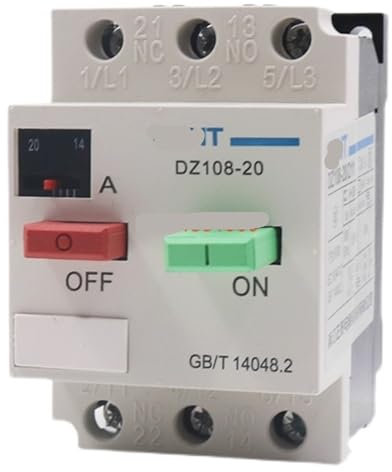 Disjoncteur DZ108-20/211 2,5A 4A 8A 10A 12,5A 16A 20 disjoncteur moteur (Color : 4-6.3A)