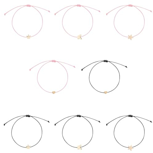 AFCJLTO Set 8 Braccialetti Anima gemella Amicizia Braccialetto, Cuore e Stella Regolabili per Sorelle, Amanti e Migliori Amiche - Regalo Perfetto per Feste e Occasioni Speciali!