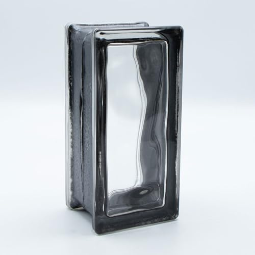 Design Glasbaustein Wolke Reflex schwarz (Halbstein), 19x9x8 cm - 10 Stück