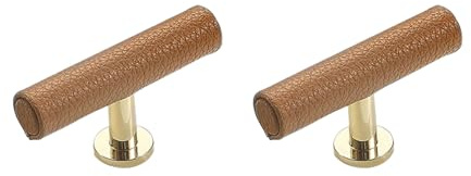 SZLXJMFL Tirador de Cuero, 2 Pcs Tiradores Asa Mueble Sólido de Aleación de Zinc | Superficie Anodizada, Tiradores Cocina Longitud: 38-183 mm Manijas de Hardware Marrón-Longitud:58mm/2.3in
