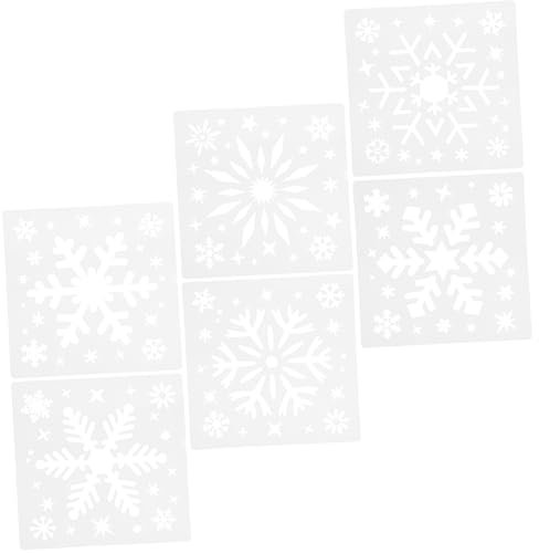 NUOBESTY 6stücke Teiliges Wiederverwendbare Schablonen Für Kunsthandwerk Weihnachts-schneeflocken Vorlagen Zeichnen Malen Und Basteln Für -projekte Und Dekoration