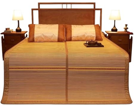 Sommer-Schlafmatte Sommer-Kühl-Isomatte Cool Absorb Sweat Sommer-Isomatte, Doppelseitige Kühlbettlaken-Klimamatte Bambusmatten-Bett Sommerschlafmatte(1.5 * 1.95m)