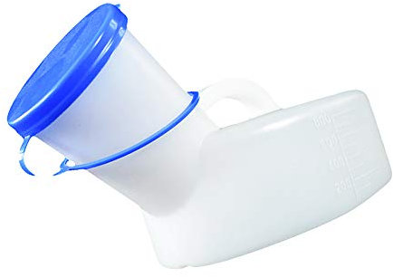 Urinalflasche für Männer, 800 ml, langer Hals, mit sicherem Verschluss, Messskalnner, 800 ml, langer Hals, mit sicherem Verschluss, Messskala und leicht zu greifendem Griff für Reisetoilette