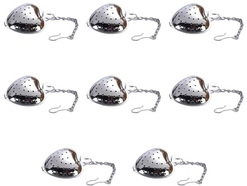 CTForest 10 Pièces Filtre à Thé, Oeuf à Thé en Acier Inoxydable pour Thé en Vrac Tamis à Thé, Pour la Plupart Porte Filtres à Thé pour Théière, Avec Boule à Mailles Très Fines et Chaîne