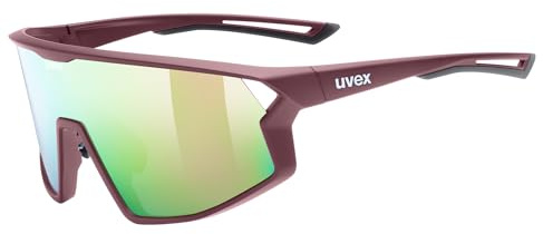 uvex skyryse - Sportbrille für Damen und Herren - starker Schutz vor Sonnenstrahlung - direkte Rahmenbelüftung - burgundy matt/rose mirror - one size