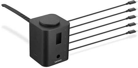 Lenovo Chrome Smart Charger, Designed for Chromebooks, Charge 5 laptops at Once and Monitor Their Battery Levels, Integrated 30cm USB-C Cables