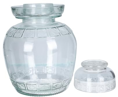 HEALEEP Barattolo per Fermentazione Vetro Contenitore Ermetico per Cucina Design Compatto e Facile da per Conservare e Decorare La Casa