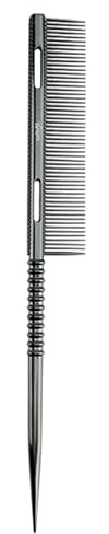 Peigne Queue-de- | À Dents Métalliques Pour Raies Précises,Peigne Ergonomique Ébouriffant Démêlant pour Coiffure