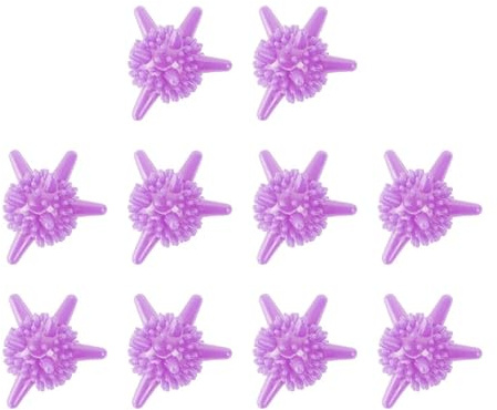 Tumble Dryer Balls 10Pcs/Set Magic Laundry Ball Reusable Household Washing Machine Clothes Softener Remove Dirt Clean Starfish Shape PVC Solid(10Pcs Purple)