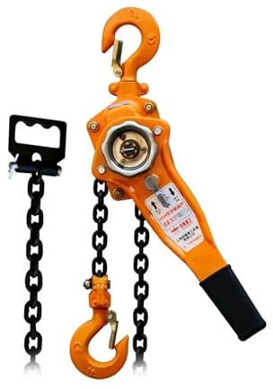 OPFVUJIKX Cabrestante Manual con trinquete, Tipo grúa de elevación, de 0,8 a 3,2 toneladas, de 1,5 a 3 Metros, con Palanca y Bloque de Cadena(HSH-Yellow,1.6Ton 3Meters)