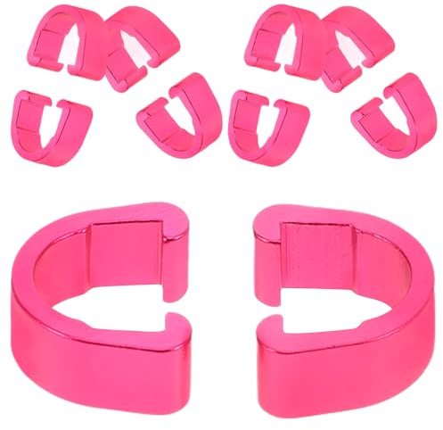 Abaodam 10pcs Pink Aluminum Bike Shift Cable Clamps U-shaped Bicycle Cable Guides for Brake and Gear Housing Compatible with Road and Mountain Bikes