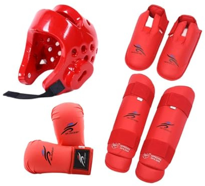 wisoolkic Espinilleras para Kickboxing, Muay Thai, Artes Marciales, Equipo Esencial para Deportes competitivos y Entrenamiento de MMA, Equipo de Karate, Sparring, Casco Boxeo, Guantes.