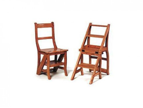 Vintage Line Leiterstuhl Leiter Stuhl Teakholz massiv, geölt Küchenstuhl Küche