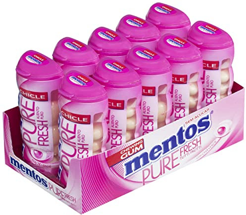 Mentos Pocket Chicle Tutti Frutti, Sin Azúcar - 10 unidades de 30 gr. (Total 300 gr.), 10 unidad
