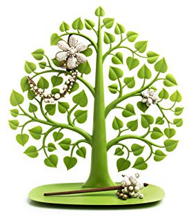 Cuenco Bodhi para llaves, dinero, billetes con árbol en Verde para joyas aprox. 35 x 32 cm.