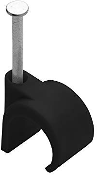 DEBFLEX 700466 Cable Tie, Electrical Cable Attachment, Cable Clips, Cable Tie, Steel Nail, 50 Wire Clips D16/19 Black