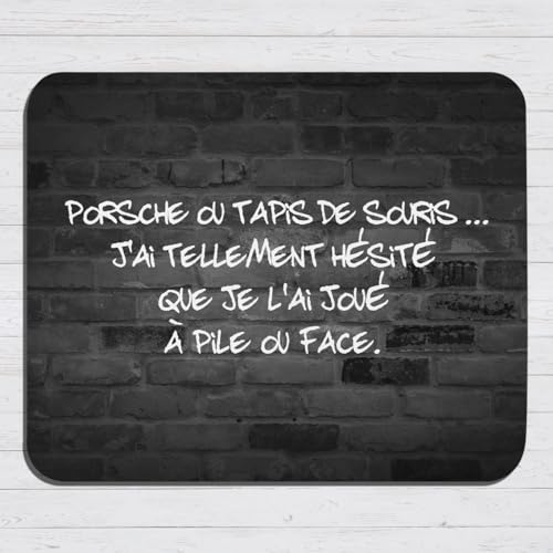 Tapis de Souris Humour Voiture Message drôle. Idée Cadeau Original pour Amis Couple Collègue Frère Sœur Pote Geek pour Anniversaire Noël ou Juste pour Le Plaisir. Souriez au Bureau.