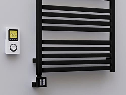 anapont elektrischer Premium Badheizkörper schwarz, 1680h x 450b | Marlin elektrisch, Timer-Funktion, Handtuchheizkörper, Made in Germany