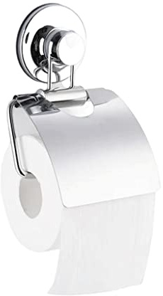 TGRTY Saugnapf-Toilettenpapierhalter mit Deckel, Wandmontierter Vakuum-Saugnapf-Toilettenpapierrollenhalter aus Edelstahl