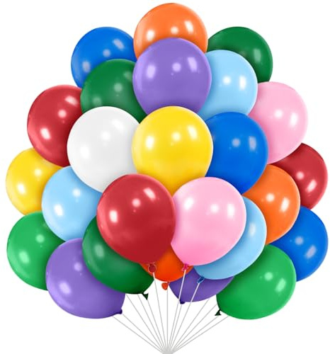 100 Pcs 5 inch Multicolor Rainbow Balloons multicoloured balloons Mini Latex Balloon Small Colourful Ballons for Birthday Wedding Engagement Anniversary Festival Party Decorations (Random Color)