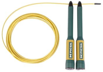 PICSIL - Sphinx Rope | 360° Spin Jump Rope | Dual Bearing System | Fast & Lightweight for Fitness, Cross Training Boxing | Adjustable Cable| Double Rolling | Dark Green