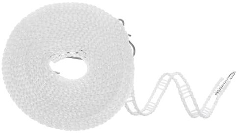 QUARKZMAN Tendedero Antiviento Cuerda de Secado de Ropa de Plástico Antideslizante de 5m 16.4Ft Portátil para Patio Lavandería al Aire Libre Camping Color Blanco