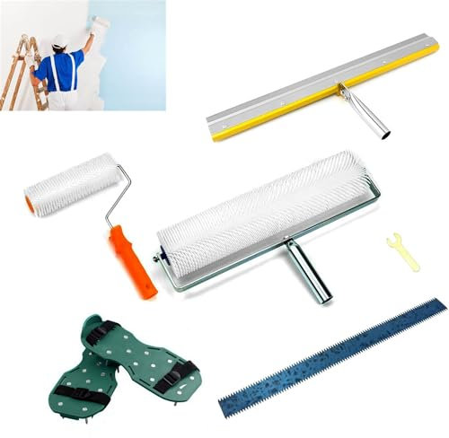 TOOSOAR Set di Rivestimento per Pavimenti,con Scarpe a Spillo Epossidiche per Lavori di Autolivellamento del Cemento in Casa o nell'Industria