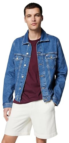 Tommy Jeans Herren Jeansjacke Ryan Trucker Regular Fit, Blau (Denim Medium), M