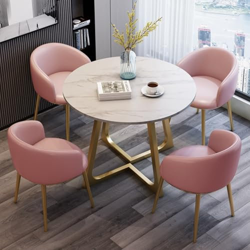 YQMHEZ Konferenztisch fürs Büro, Couchtisch mit Stuhl for Konferenz-Empfangsräume, geeignet for Konferenz- und Besprechungsbereiche, Bibliotheken, einfach Platz sparen(Pink)