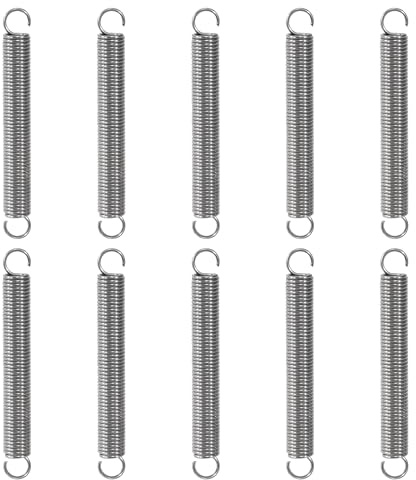 GUNGY Zugfedern mit Haken Edelstahl Zugfeder Spannfeder 65mm Außendurchmesser 8mm Drahtdurchmesser 1,0 mm Maximale Zugkraft 2,50kg 1,0x8x65mm 10 Stück