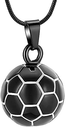 Minicremation Fußball-Urnen-Schmuck für Asche, Fußball-Urnen-Halskette für Damen und Herren, Gedenkurne, Medaillon, Asche, Anhänger, Baseball-Urnen-Halskette für Asche, geliebte Beerdigung
