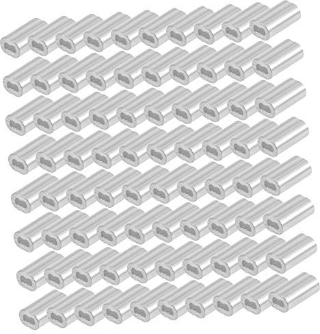 CHILDWEET Hochwertige Aluminium-kabel-crimphülse 8-förmiger Drahtseilhalter 100-teiliges Sortiment Für Hochzeiten Bauern Angeln Und Den Allgemeinen Gebrauch