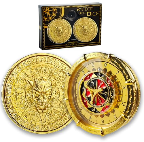 Random King Würfel-Set von Unique Dice Metal Wheel Spinner für Dungeons and Dragons DND Rollenspiel Requisite Zubehör Geschenk mit Box Casino Gold