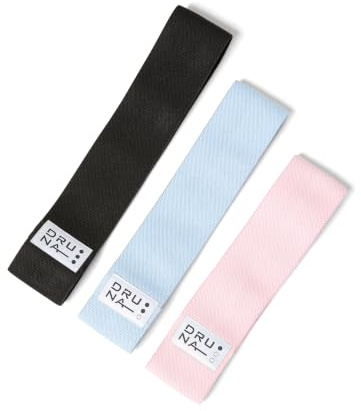 Bandas Elasticas de Tela con 3 Niveles de Resistencia para Gluteos y Piernas Entrenamiento en Casa Fitness Antideslizantes Comodas para Pilates Yoga Gimnasio Mujer | DRUNA