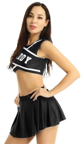 Cheerleader-Dessous für Damen, Cheerleader-Kostüm, sexy Cheerleader-Outfit, modische Cheerleader-Uniform, bequeme Cheerleader-Uniform, für Musikpartys, Halloween, Tag der