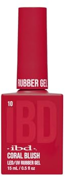 IBD Rubber Gel - Coral Blush - 15 ml - Made in USA - Premium Nail Polish for Durable, Natural Manicure and Smooth Nails - LED/UV Varnish