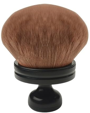 Luxury Kabuki Makeup Brush, Rose Gold Handle, 8.8 cm Wide Soft Bristles for Foundation and Body Makeup (Black)