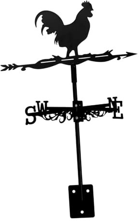 YXKJHH 1 Juego de Veleta de Metal con Forma de Gallo para Techo, indicador clásico de dirección del Viento, Veleta, indicador de Viento, Modelado de Gallo, indicador de Viento, Veleta DEC