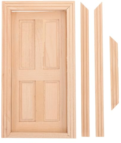 1:12 Scale Miniature Wooden Door Model for Dollhouse - Beige Toy Door for Creative Interior Decor