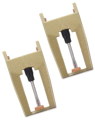 Testina Ago Ricambio per Giradischi Vinili, 2 Pezzi Oro | Compatibilità Ampia, Abs e Alluminio, Suono Chiaro, per Record Player e Vinyl Turntable