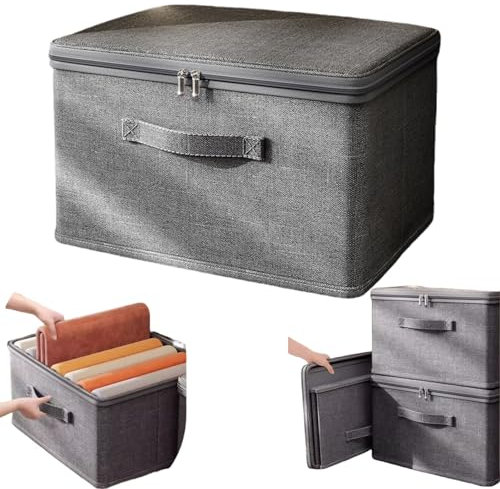 Generico Scatola portaoggetti con lucchetto a combinazione, Scatola richiudibile con coperchio, in tessuto, scatola con lucchetto a combinazione, scatola richiudibile per vestiti, giocattoli