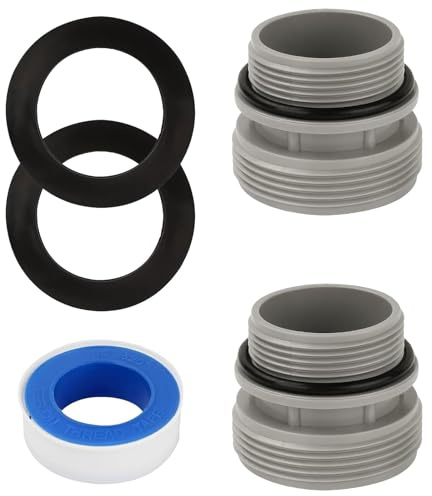 CHIHOLEN 4560 Poolschlauch Adapter, 2er Set Poolschlauch Verbinder mit Dichtung, für 40 mm auf 1 1/2 Zoll Schlauch für Intex, Coleman Filterpumpen