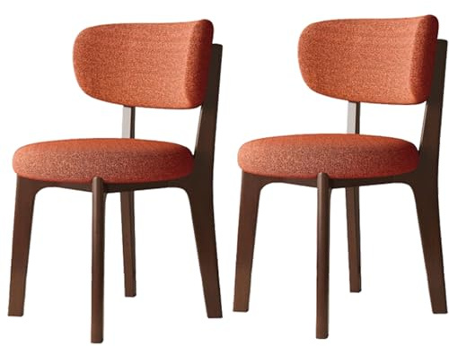 Lot de 4 chaises de salle à manger rembourrées avec cadre en bois massif élégant en coton et lin, design moderne ge et noyer, parfait pour le salon et la salle à manger