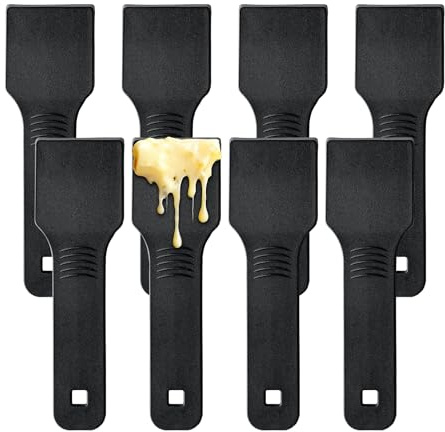 Kosmosta Lot de 8 Spatules à Raclette en Nylon, Mini Racloirs à Fromage, Ustensiles Anti-Rayures pour Poêlons Antiadhésifs, Raclette et Fondue, Lave-Vaisselle